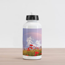 Poppy Flowers on Meadow Aluminum Water Bottle