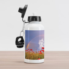 Poppy Flowers on Meadow Aluminum Water Bottle