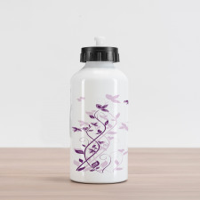 Violet Tree Blossoms Aluminum Water Bottle