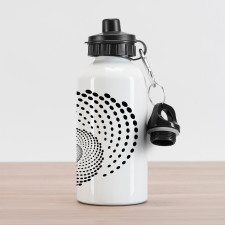 Spiral Monochrome Black Aluminum Water Bottle