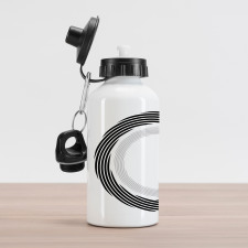 Abstract Art Theme White Aluminum Water Bottle