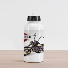 Old Classic Motorcycle Aluminum Water Bottle