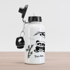 Hand Drawn Panda Poses Aluminum Water Bottle