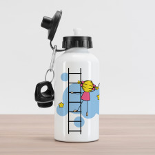 Girl Ladder with Star Aluminum Water Bottle