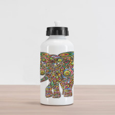 Boho Elephant Art Aluminum Water Bottle
