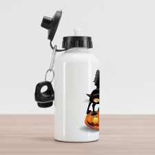 Cartoon Animal on Pumpkin Aluminum Water Bottle