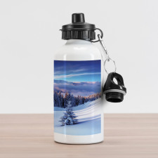 Mountain Peaks Snowy Aluminum Water Bottle