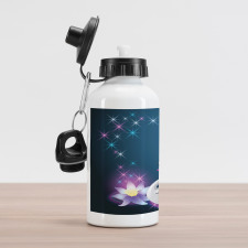 Magic Lily White Swan Aluminum Water Bottle