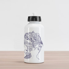 Young Girl with Tattoo Aluminum Water Bottle