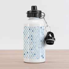 Raindrops White Navy Aluminum Water Bottle