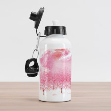 Cherry Trees Feathers Aluminum Water Bottle