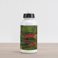 Chinese Bridge in a Forest Aluminum Water Bottle