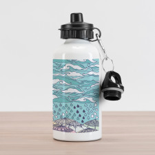 Rain and Umbrellas Fall Aluminum Water Bottle