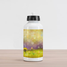 Yellow Dandelion Field Aluminum Water Bottle