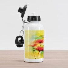 Poppy Flowers Blossom Aluminum Water Bottle