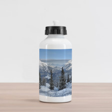 Woodland Snowy Mountain Aluminum Water Bottle