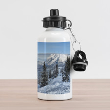 Woodland Snowy Mountain Aluminum Water Bottle