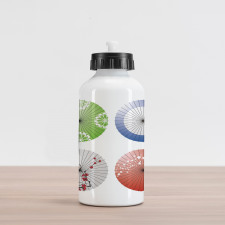 Flowers over Umbrellas Aluminum Water Bottle