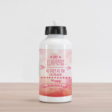 Pink Love Story Aluminum Water Bottle