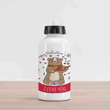 Bear and Violin Aluminum Water Bottle