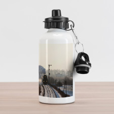 Train Snowy Scene Aluminum Water Bottle
