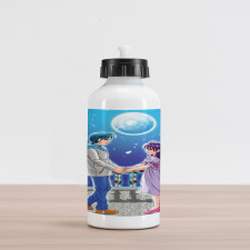 Romantic Manga Couple Aluminum Water Bottle
