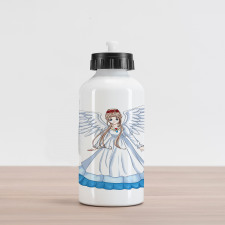 Cartoon with Angel Wings Aluminum Water Bottle