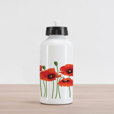 Pastoral Flowers Botany Aluminum Water Bottle