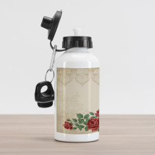 Vintage Love Red Roses Aluminum Water Bottle