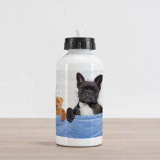 French Bulldog with Bear Aluminum Water Bottle