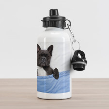 French Bulldog with Bear Aluminum Water Bottle