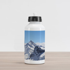 Snowy Mountain Peaks Aluminum Water Bottle
