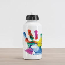 Colored Human Hand Aluminum Water Bottle