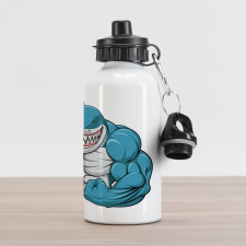 Toothy White Shark Smiling Aluminum Water Bottle