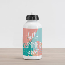 Hello Summer Lettering Aluminum Water Bottle