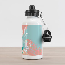 Hello Summer Lettering Aluminum Water Bottle