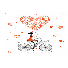 Romantic Cyclist Girl Aluminum Water Bottle