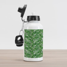 Tropic Plants Pattern Aluminum Water Bottle