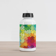 Colored Hobby Puzzle Aluminum Water Bottle