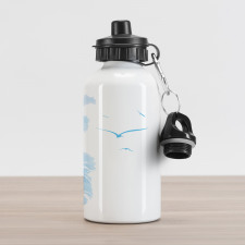 Island Palms Abstract Aluminum Water Bottle