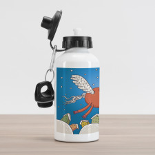 Horse Wings on Building Aluminum Water Bottle