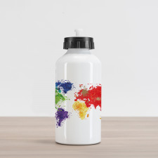 World Map Artwork Aluminum Water Bottle