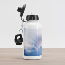 Sunbeam and Fluffy Clouds Aluminum Water Bottle