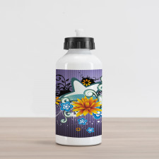 Stars Flowers Swirls Aluminum Water Bottle