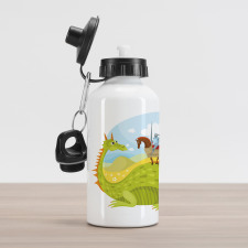 Knight and His Horse Aluminum Water Bottle