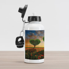 Poppies Heart Trees Aluminum Water Bottle