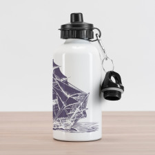 Old Sail Boat in Sea Aluminum Water Bottle