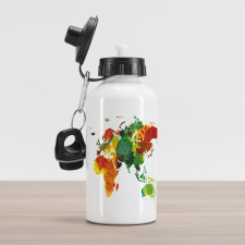 Abstract Wold Map Aluminum Water Bottle