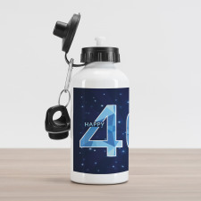 Number 40 Emblem Aluminum Water Bottle