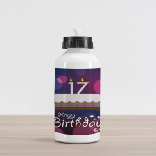 17 Party Cake Aluminum Water Bottle